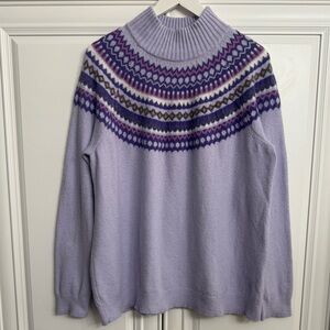 Northern Reflections Women’s Size XL Lavender, Purple and Pink Fair Isle Sweater